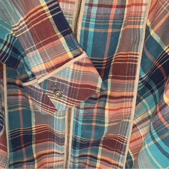 CJ Banks Multicolor Plaid Shirt Women’s Size X 99% Cotton - Picture 8 of 8
